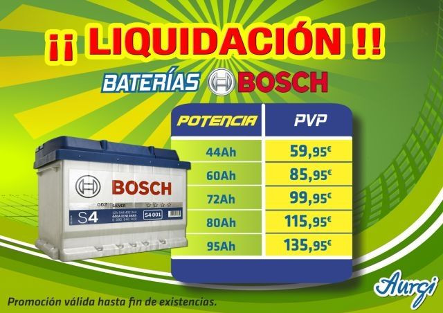 Baterías Bosch, a precios en tiendas Aurgi