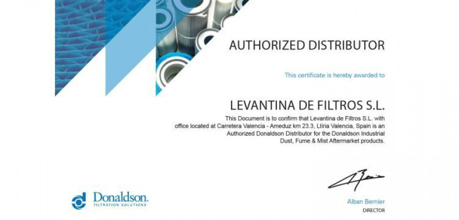 Levantina de filtros donaldson IAF Captación de polvo