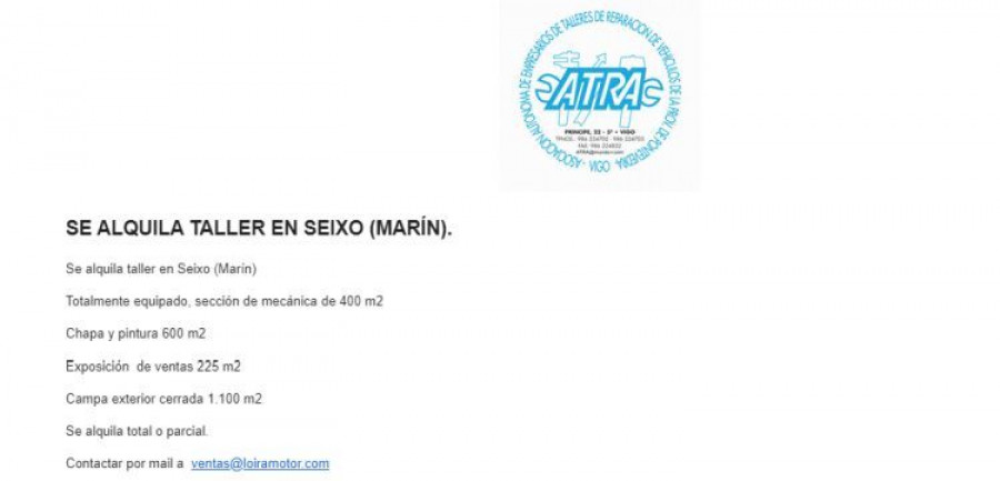 ATRA alquiler taller