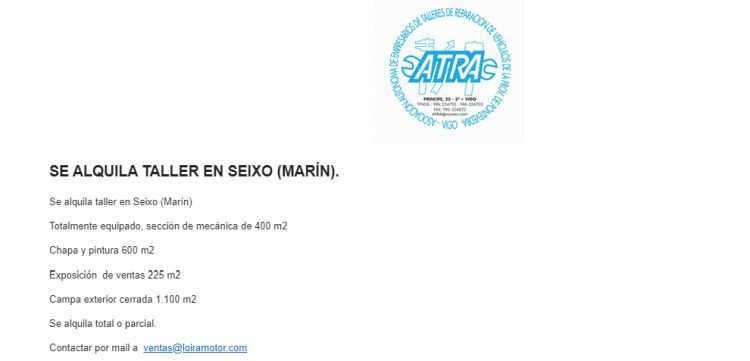 ATRA alquiler taller