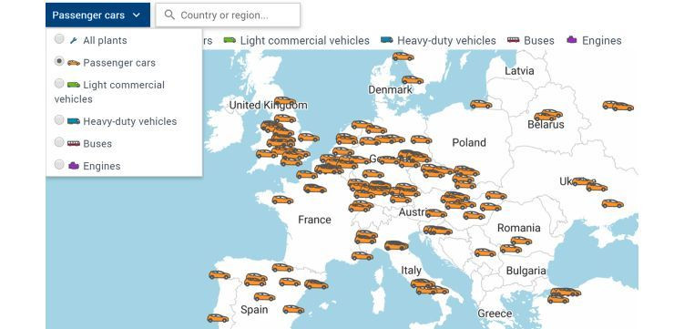 mapa acea produccion europa