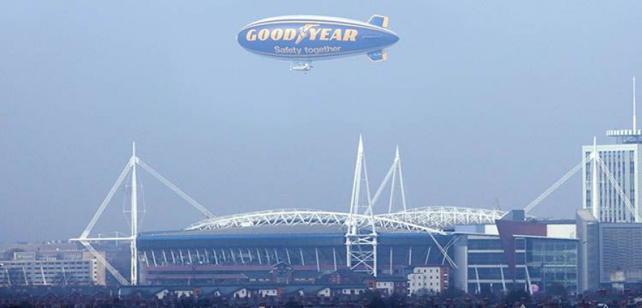 Picture blimp Millennium Dome Cardiff