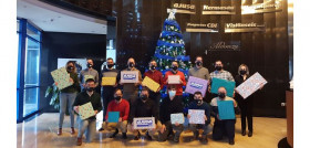 Entrega regalos ajusa caritas empleados reyes