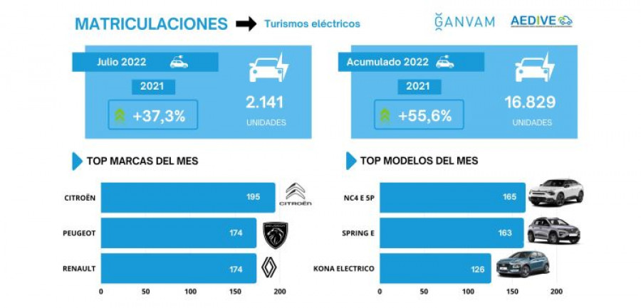 Aedive ganvam turismos electricos julio