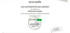 EcoVadis Platinum Certificate 2022