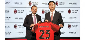 CEO Kumho Tire Jung Il taek CEO y AC Milan Giorgio Furlani