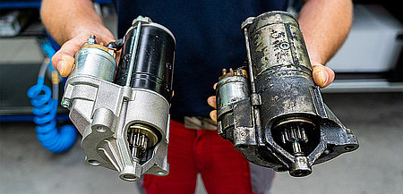 After and before remanufacturing of starter