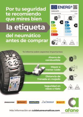 Cetraa campaña etiqueta neumatico cartel